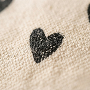Black Heart Print Cotton Canvas Tote <b>Bag</b> Eco Friendly Cream Large Capacity Women Cute Pattern Shoulder Handbag Reusable Tote - Product Image 6