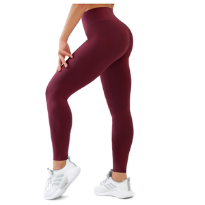 Best Selling Ladies High-Waist Gym <b>Leggings</b> Quality Spandex / Polyester Fitness Pants Solid <b>Pattern</b> Sports <b>Leggings</b> - Product Image 3