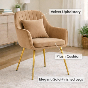 Fauteuil à bascule moderne et confortable en velours rembourré avec accoudoirs et coussin pour chambre, appartement, salle à manger, bureau, extérieur, villa - Product Image 6