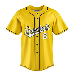 Camiseta de Béisbol Profesional con Botones para Jóvenes y Adultos, Ropa Deportiva Sublimada, Uniforme Atlético de Béisbol - Product Image 1