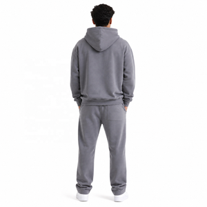 Ensemble de survêtement molletonné à capuche épais avec logo brodé, coupe classique, streetwear d'hiver, fournisseur OEM - Product Image 3