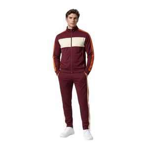 Burgundy Blue <b>White</b> Polyester Spandex <b>Men's</b> Tracksuit Custom Panel Zip Jacket <b>Jogger</b> Pants Gym Training Set - Product Image 5