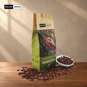 Granos de Café Robusta Puro de Vietnam Milano Premium, 250 g, Tueste Ligero, Aroma Intenso, Sabor Intenso, Venta al por Mayor, OEM, ODM, Personalizable - Product Image 2