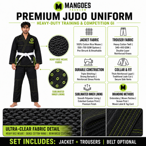 Kimono de Jiu Jitsu Elite BJJ Gi Preshrunk Gold Weave 100% Algodón, Uniforme de Jiu Jitsu con Pantalones Reforzados, Ropa para Torneos, Entrenamiento y Academia - Product Image 6