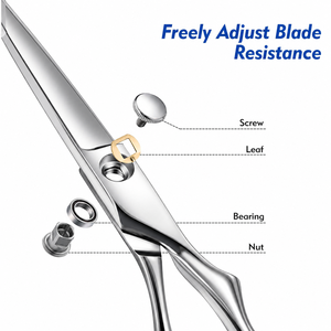 กรรไกรตัดผมสำหรับช่างทำผมมืออาชีพ กรรไกรตัดผมสำหรับช่างตัดผมมืออาชีพ พร้อมใบมีดคมกริบและเหล็กอัลลอยโคบอลต์ - Product Image 1