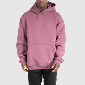 เสื้อฮู้ดดี้โอเวอร์ไซส์ผู้ชาย สีพื้น ผ้าฟลีซ สวมใส่สบายๆ สำหรับฤดูใบไม้ร่วง ทรงปกติ มีกระเป๋า ผลิตจากผ้าฝ้ายถัก 100% - Product Image 1