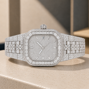 Luxury Antique Iced Moissanite <b>Chronograph</b> Watch 20mm Glass Sapphire Stainless Steel Strap 30mm ETA <b>Automatic</b> Analog Men's Hip - Product Image 1