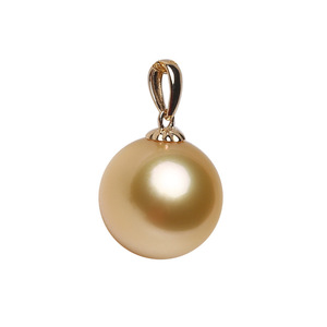 Collier en perles d'or de Nanyang 18 carats, pendentif en perle de mer naturelle de 9 à 13 mm, pendentif simple en une seule pièce, collier fin - Product Image 5