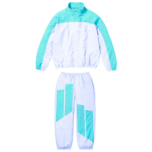 Men's Color Blocking Tracksuit Set <b>Nylon</b> Fabric Stand Collar Jacket & <b>Pants</b> Custom Logo Breathable Men's Windbreaker Tracksuit - Product Image 6