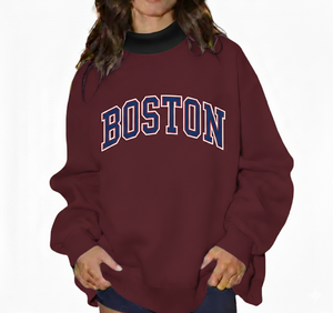 Personalized French Terry Fleece <b>Turtleneck</b> Winter Sweatshirt with Embroidered Front Lettering - Product Image 3