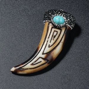 Pendentif en corne de buffle écologique, bijou artisanal, collier tribal, ornement ethnique bohème, cadeau de mode rustique - Product Image 1