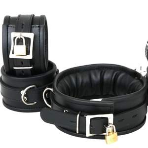 Harnais de contention en peau de mouton imprimé par transfert thermique avec attaches pour poignets et collier, largeur 4,5 cm - Product Image 2