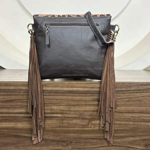 กระเป๋าถือแบบคาดลำตัวหนังวัวประดับมือสไตล์โบฮีเมียนสำหรับผู้หญิงกระเป๋าสตางค์แบบซองหินสีเทอร์ควอยซ์หนังแท้สไตล์ตะวันตก - Product Image 5