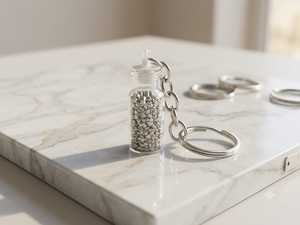 Llavero de pirita natural en trozos de 50 mm, amuleto decorativo de piedra, accesorio de cristal portátil para regalar y uso diario - Product Image 1
