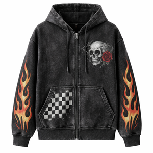Sudadera con capucha y cremallera de lavado ácido premium para compras al por mayor - Opciones personalizadas al por mayor directamente del fabricante - Product Image 1