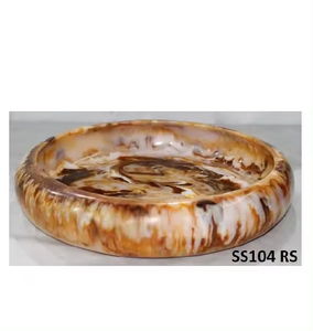 Juego de 3 tazones azules de resina hechos a mano sobre bandeja de mármol, redondos, decorativos, para decoración del hogar, artesanía de resina. - Product Image 5
