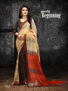 Sari elegante y moderno con blusa para mujer que le da un aspecto elegante en la oficina, bodas, fiestas, festivales, la vida diaria y en todas las ocasiones. - Product Image 3