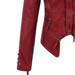 Chaqueta de Cuero Personalizada para Mujer con Tachuelas y Logotipo Personalizado, Impermeable y Ecológica, Pedidos al por Mayor de Alta Calidad - Product Image 5