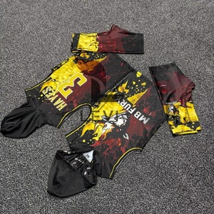 Uniforme de football sans manches pour hommes adultes, imprimé par transfert thermique personnalisé, 7 sur 7, 100% polyester, respirant et à séchage rapide - Product Image 3