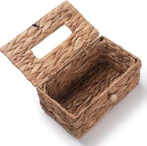 Caja de pañuelos rectangular de jacinto de agua, hecha a mano, ecológica, portátil, de alta calidad, estilo vintage, con logotipo de color personalizado, la mejor opción. - Product Image 3