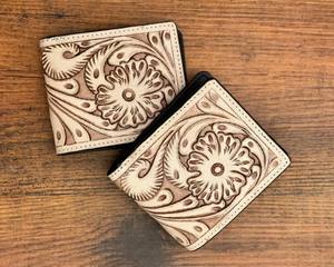 Nueva llegada patrón occidental mano Tooled cuero hombres billetera cremallera larga Venta caliente moda elegante efectivo titular regalo para él - Product Image 2