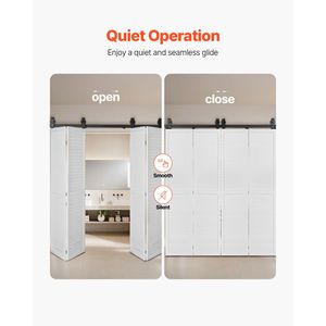 Kit Binario per Porta Scorrevole a Soffietto (Barn Door) da 76 Pollici, Montaggio Superiore, Resistente, Facile Installazione, Scorrimento Fluido e Silenzioso - Product Image 5