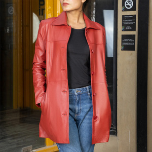 Leather Coat With Luxurious Full Length Genuine Leather Long Coat For Women In High Quality Wholesale Price - Product Image 3