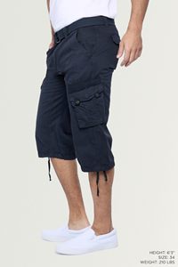 Shorts de jogging décontractés pour hommes, 100 % polyester, taille élastique, séchage rapide, style streetwear, multi-poches cargo, personnalisables - Product Image 5