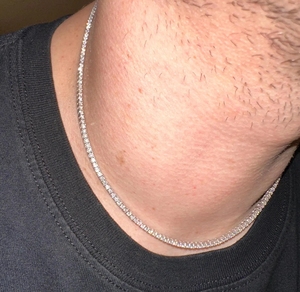 Collar de Cadena Cubana de Plata de Ley S925 con Eslabones Tipo Tenis, Diamantes de Moissanita VVS Color D, Joyería Hip Hop para Hombre - Product Image 6