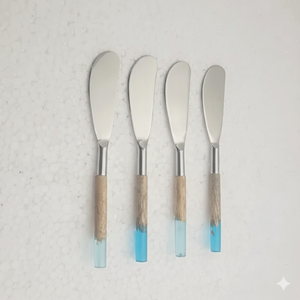 <b>Set</b> Of 2 Epoxy Resin <b>Cheese</b> Knife <b>Set</b> Stainless Steel Blade For Trendy Serving Charcuterie Board Modern Gourmet <b>Cheese</b> Accessory - Product Image 3