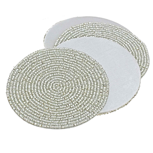 Sous-verres artisanaux en perles de rocaille à motifs bohèmes – Décoration moderne unique pour restaurants et cafés – Sous-verres perlés promotionnels faits à la main - Product Image 2