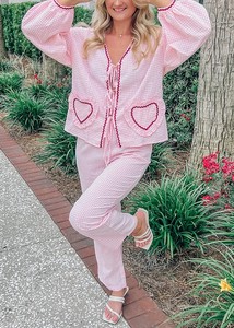 Conjunto de Pantalones y Blusa de Manga Larga para Mujer, Mezcla de Algodón, Primavera-Verano, Tejido Transpirable, Servicio Personalizado de Fábrica OEM ODM en Vietnam, Venta al Por Mayor - Product Image 2