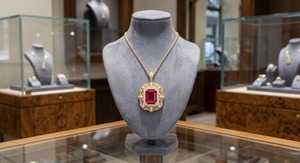 จี้รูปปีกคริสเตียนสีแดงทับทิม ประดับเพชร งานละเอียดอ่อนสำหรับเจ้าสาว ชุบทอง 18k เงินแท้ 925 สไตล์ยุโรป - Product Image 3