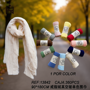 Écharpe en velours Angelina Ring 90x180 cm, monochrome, froissée sous vide - Product Image 3