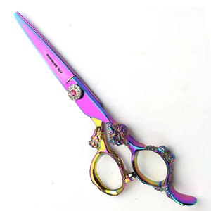 Ciseaux de coiffure professionnels en acier inoxydable avec repose-doigts confortable et vis décorative, outil de coupe de cheveux de précision - Product Image 5