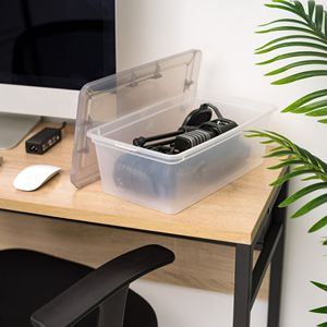 Bacs de rangement en plastique de 6 litres avec couvercles, empilables, lot de 10 - Product Image 5