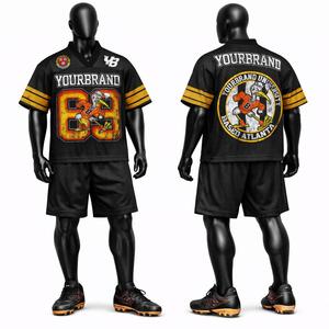 Conjunto de Camiseta y Pantalones Cortos de Fútbol Americano de la Mejor Calidad, Uniforme Deportivo Transpirable, Ropa de Equipo Personalizada para Entrenamientos y Partidos - Product Image 1