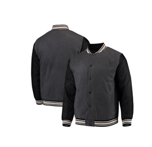 Men's Best Quality Coated Wool Varsity <b>Jacket</b> Stand Collar Baseball College University Custom Logo Design <b>Waterproof</b> Windproof - Product Image 1