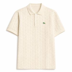 Collection de polos à motifs ton sur ton pour hommes – Hauts décontractés élégants à manches courtes pour affaires - Product Image 3