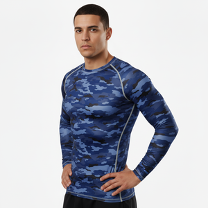 High Quality Custom Breathable Rash guard Closure Sublimated Polyester Nylon Men <b>Surfing</b> Rash Guard swim Baselayer - Product Image 4