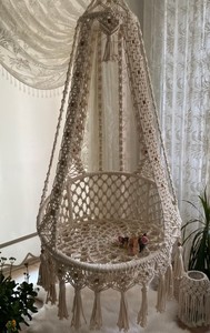 Colgante de macramé, columpio de macramé, decoración hecha a mano, jardines - Product Image 4