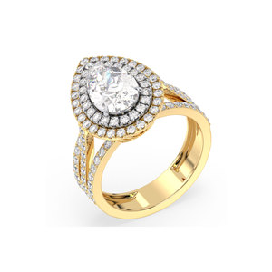 REYES Sparkling GRA Certified Moissanite <b>Solitaire</b> <b>Ring</b> For Women 925 Sterling <b>Silver</b> 14K Yellow Gold Rhodium Plated Jewelry - Product Image 2