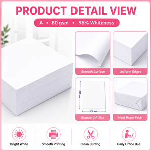 กระดาษปริ้นเตอร์สีขาว PPVN A4 80 แกรม x 5 รีม กระดาษถ่ายเอกสารคุณภาพสูง - Product Image 4