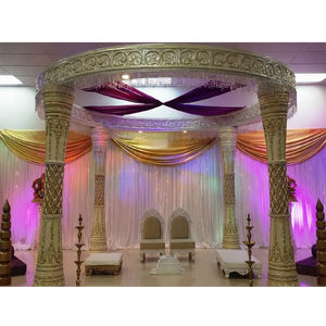 Magnifique Mandap de Cérémonie de Mariage, Mandap Château de Mariage, Mandap Royal, Mandap Élégant, Ensemble de Mandap Rond Doré en Gros, Australie - Product Image 1