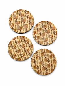 Designer MDF Enamel Coaster Set With Stylish <b>Printed</b> Surface For Modern Living Room Kitchen And <b>Office</b> Decoration - Product Image 2