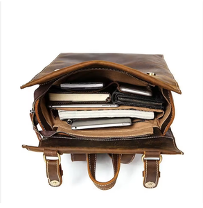 high quality <b>leather</b> <b>backpack</b> for travel work office collegeLarge Big Capacity <b>Leather</b> <b>Backpack</b> Full Grain <b>Leather</b> Cotton Unisex - Product Image 4