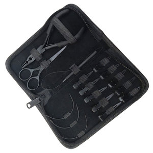 Kit de Herramientas Profesional para Extensiones de Cabello Negro Mate, Alicates de Anillo Micro Nano, Agujas Reutilizables y Duraderas para Salón de Belleza - Product Image 4