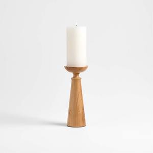 Porte-bougie pilier moderne en bois, style nordique minimaliste, rustique, pour décoration de table de mariage et d'intérieur - Product Image 1