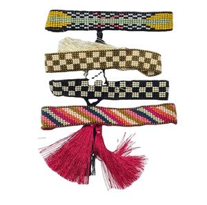 Unisex Multicolor silk Tasseled <b>Bracelet</b> Classic Bohemian Style Glass Beads Fashionable Beaded Wristbands - Product Image 1