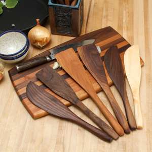 Spatule de cuisine en bois naturel pour frire, remuer et résister à la chaleur, design plat, sûre pour les ustensiles de cuisine antiadhésifs, pour la cuisine - Product Image 4